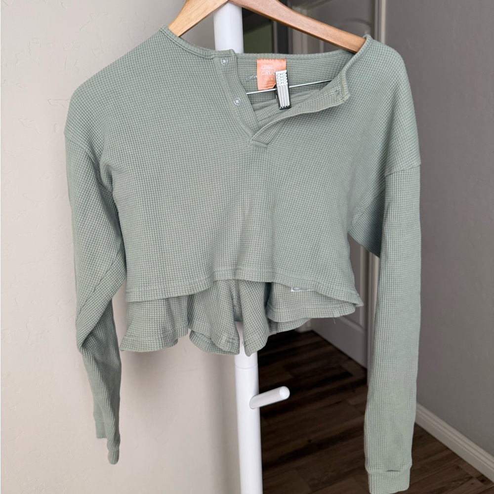 Girl Crush Green Waffle Woven Matching Set S/M